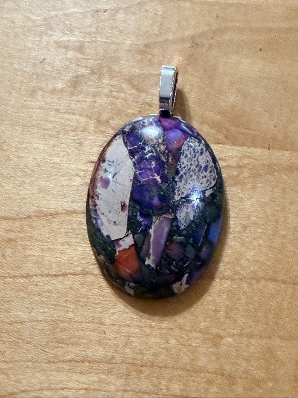 Purple Sea Sediment Jasper Pendant Necklace